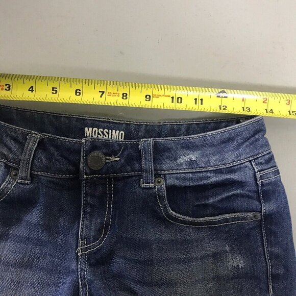 Mossimo Women's Distressed Cutoff Denim Shorts Size 3 Frayed Hem 28x5 Low Rise - Picture 5 of 10
